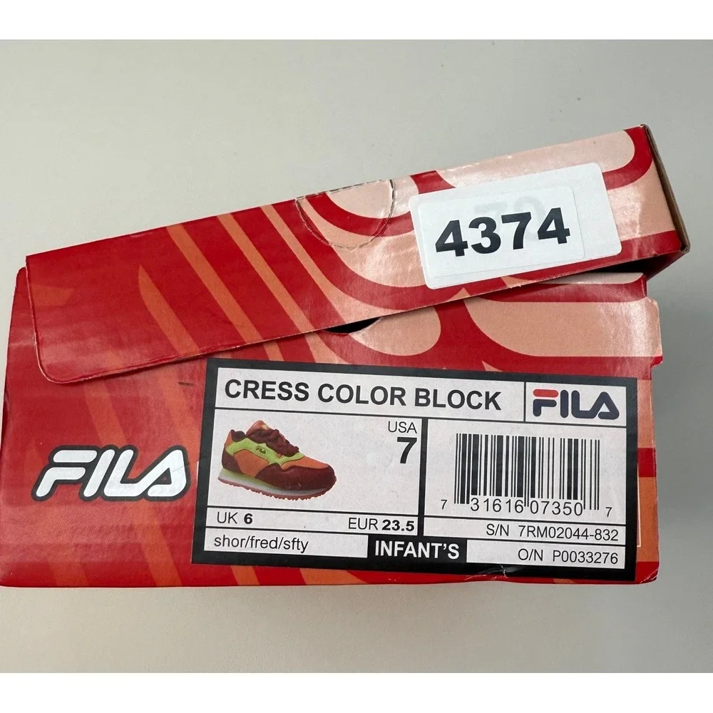 Fila‎ Cress Color Block Neon Kids/Youth Sneakers Size 7 C New